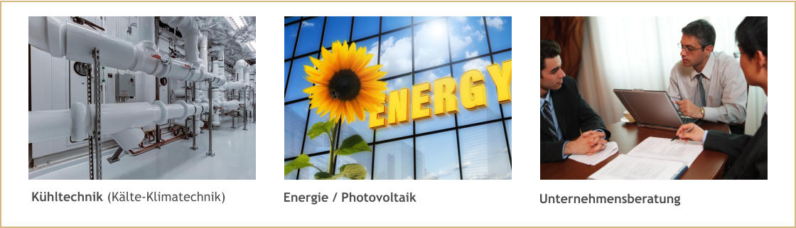 Khltechnik (Klte-Klimatechnik)  Energie / Photovoltaik  Unternehmensberatung